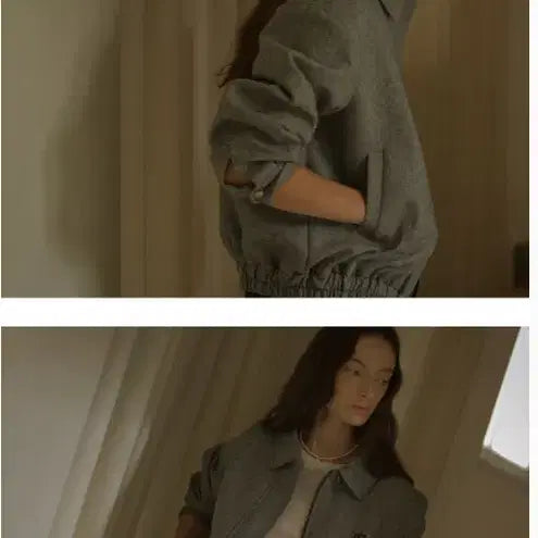 [BUNJANG] Till I Die Herringbone Blouson Jacket / till i die 틸아이다이 헤링본 블루종 점퍼 프리사이즈