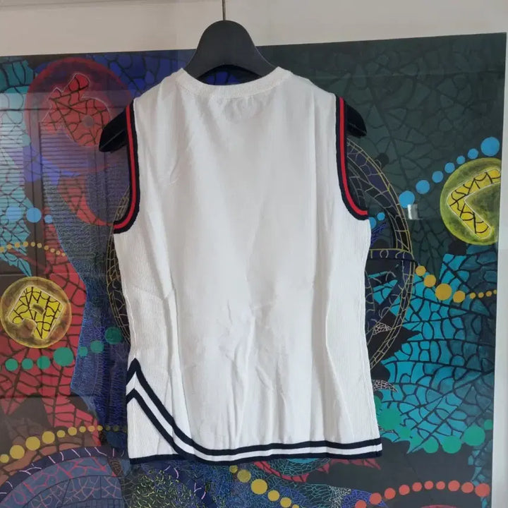 [BUNJANG] ELLE White Knit Sleeveless Top / ELLE 엘르 화이트 니트 민소매 90