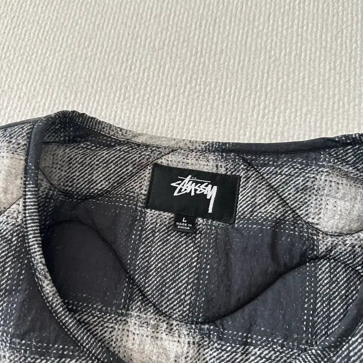 [BUNJANG] Stussy Plaid Nylon Liner Vest Black / 스투시 플레이드 나일론 라이너 베스트 블랙