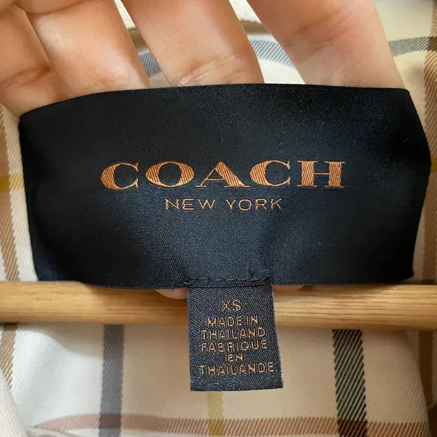 [BUNJANG] Coach Checked Short Trench Coat XS / 코치 COACH 체크 숏트렌치 코트 XS