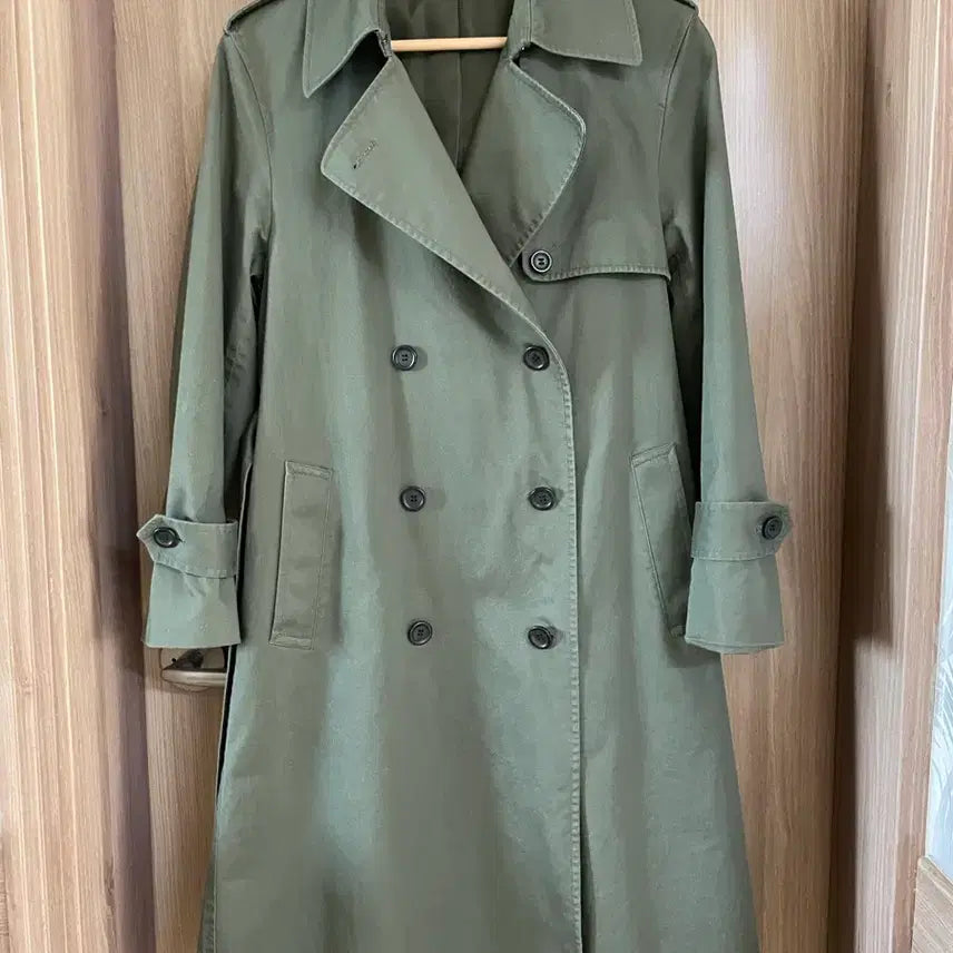 [BUNJANG] Uniqlo Khaki Trench Coat S / 유니클로 카키 트렌치 코트 S