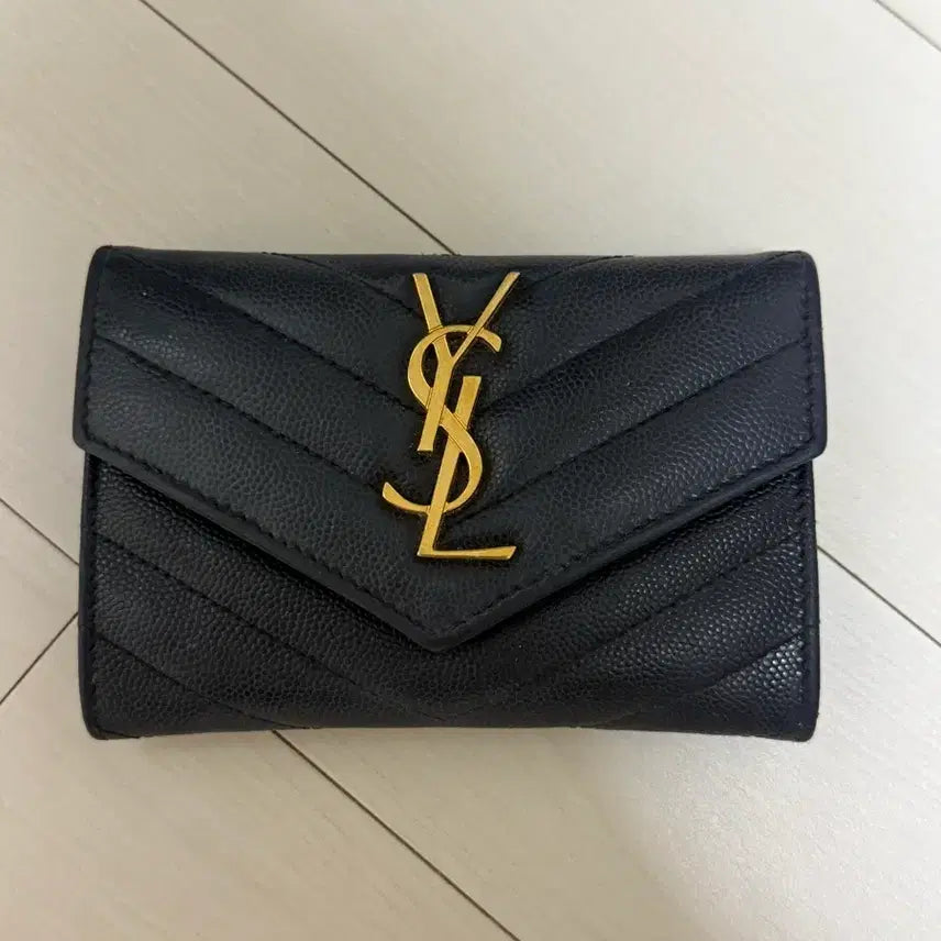 [BUNJANG] Saint Laurent Envelope Cardholder Wallet / [정품] 생로랑 반지갑 카드지갑 엔벨로프 입생로랑 금장