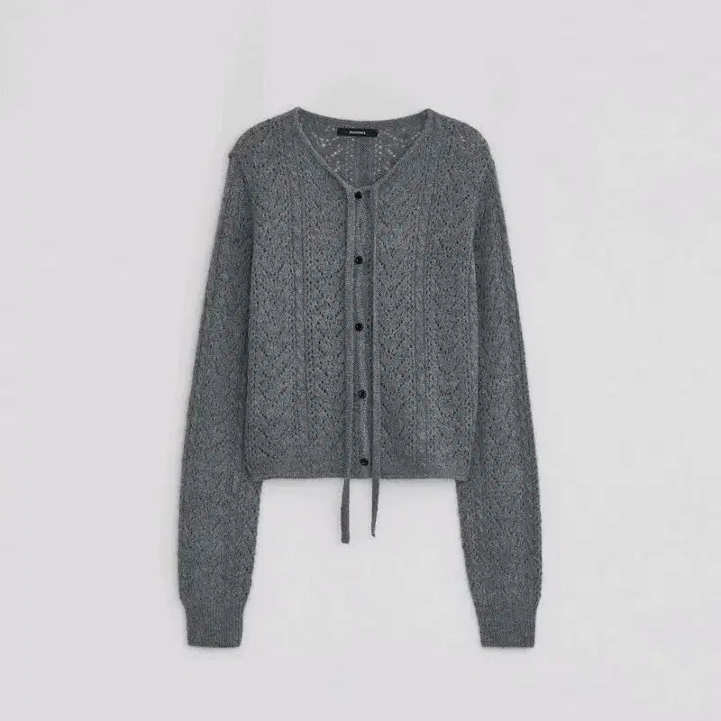 [SOLD OUT] 다이애그널 레이스 펀칭 가디건