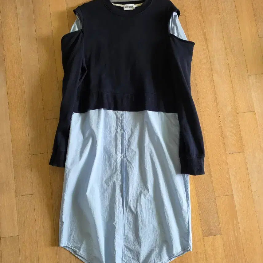 [BUNJANG] COETERNAL Layered Long Shirt Dress / COETERNAL 레이어드 맨투맨 원피스 롱셔츠 FREE