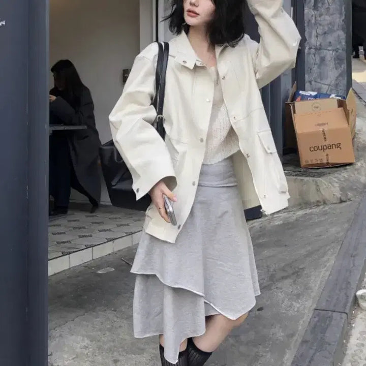 [BUNJANG] SELENE Pocket Jacket - Ivory / 셀레느 SELENE 클린 포켓 자켓 아이보리