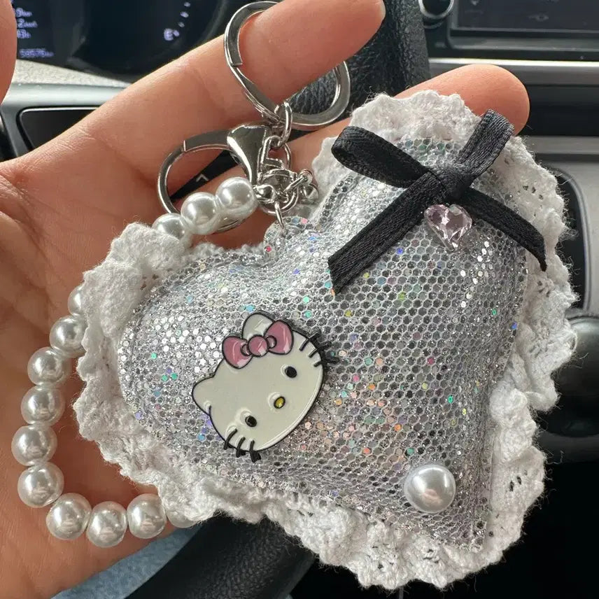 [BUNJANG] Kitty Heart Bling Keyring / 하트 블링 키티 키링