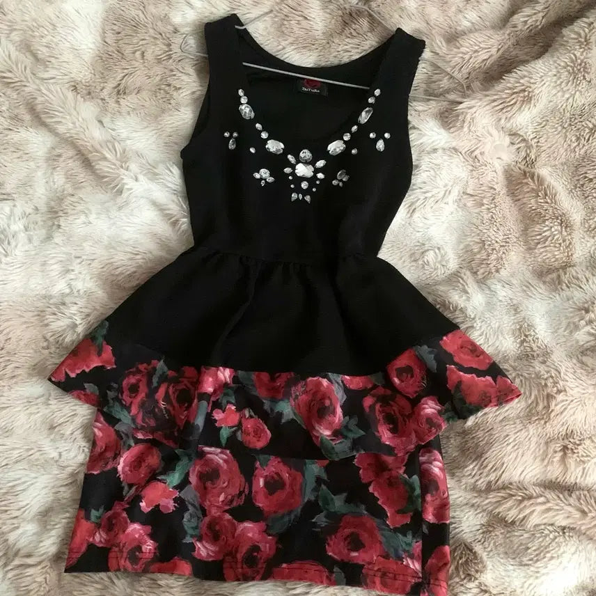 [BUNJANG] Datura Rose Frill Setup Dress / Datura 장미 페프람 셋업 오네갸루 히메갸루