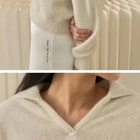 [BUNJANG] Angora Sailor Knit Top / (한번입은) 앙고라 세일러 니트