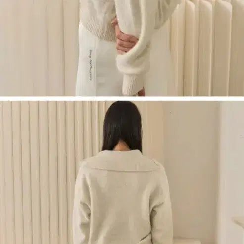 [BUNJANG] Angora Sailor Knit Top / (한번입은) 앙고라 세일러 니트