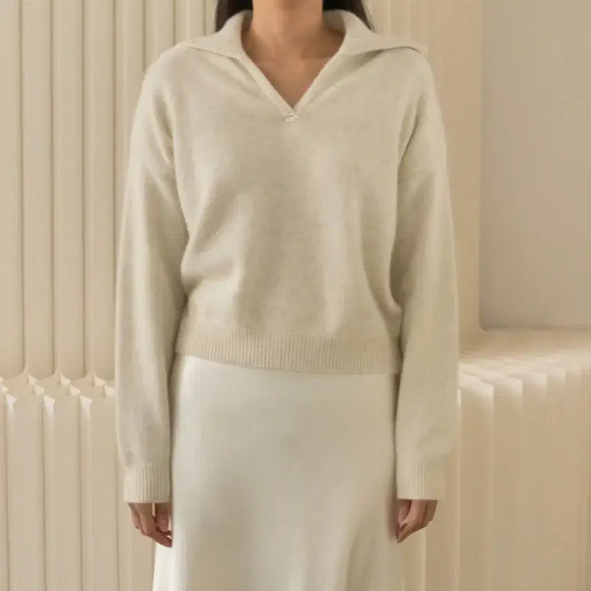 [BUNJANG] Angora Sailor Knit Top / (한번입은) 앙고라 세일러 니트
