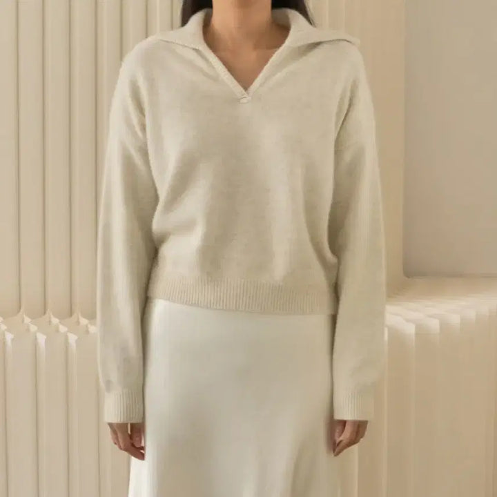 [BUNJANG] Angora Sailor Knit Top / (한번입은) 앙고라 세일러 니트