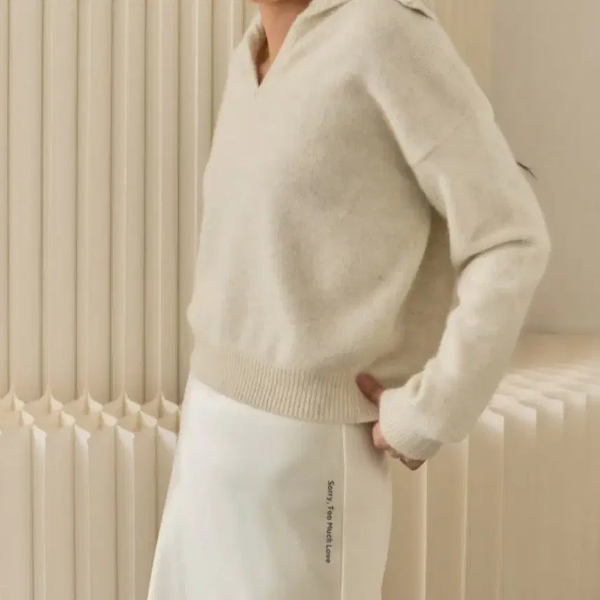 [BUNJANG] Angora Sailor Knit Top / (한번입은) 앙고라 세일러 니트