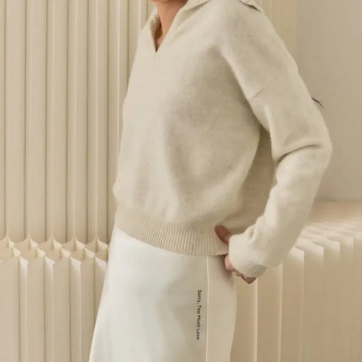 [BUNJANG] Angora Sailor Knit Top / (한번입은) 앙고라 세일러 니트
