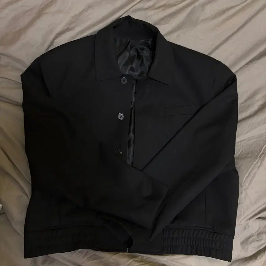 [BUNJANG] Elmood Elburton Wool Blend Twill Jacket / 엘무드 엘버튼 울 블렌드 자켓 트윌 블랙