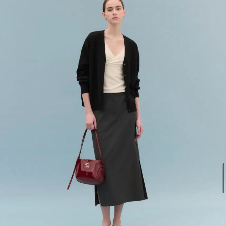 [BUNJANG] For You On Karin Maxi Skirt Charcoal / [S/새상품/한단 수선]포유온 카린 karin 맥시 스커트 차콜