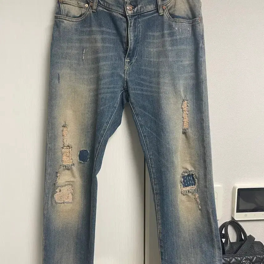 [BUNJANG] Off-White Cutting Jeans / 오프화이트 커팅진