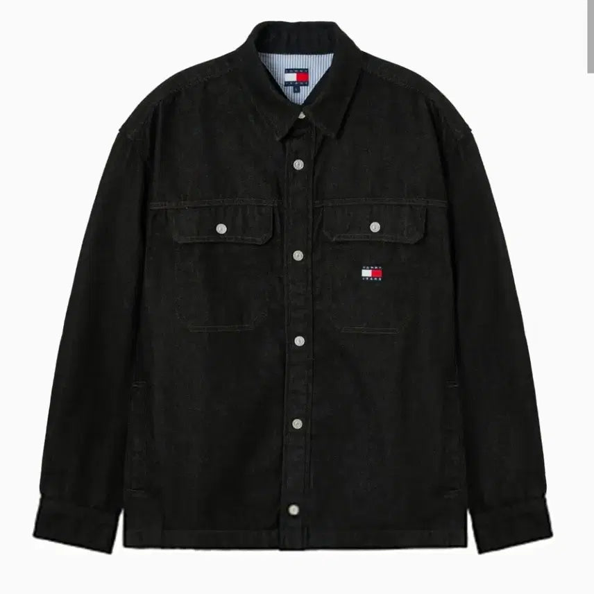 [SOLD OUT] [새상품] 타미진스 흑청 블랙 데님 셔켓 자켓