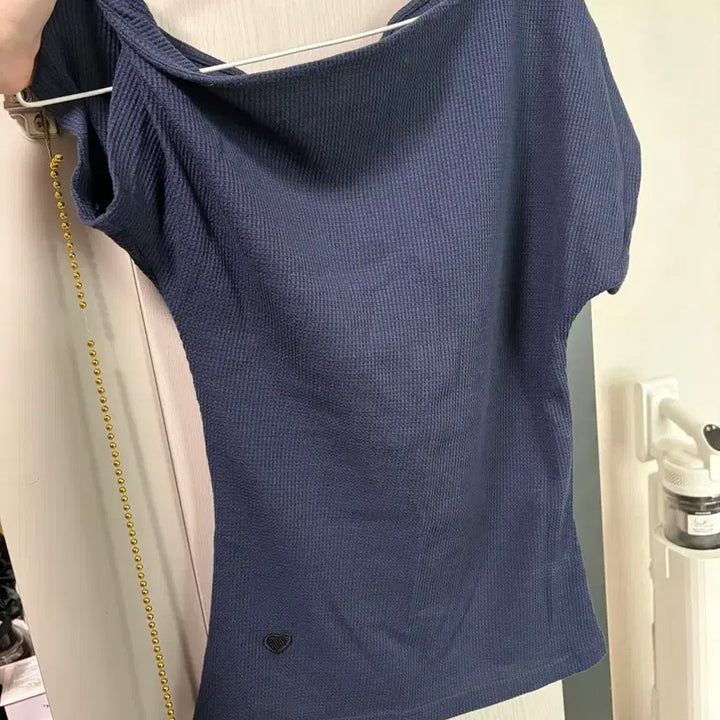 [BUNJANG] The Nube Navy Asymmetric One-Shoulder T-Shirt / [더누베]하입 수입 와플 언발란스 원숄더 반소매 티셔츠