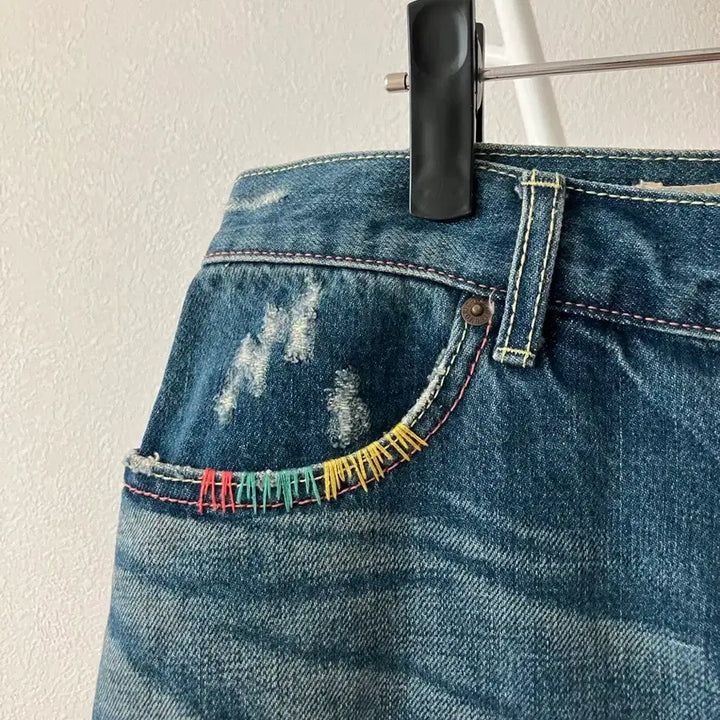 [BUNJANG] Tsumori Chisato Stitch Denim Skirt Size 2 / 츠모리치사토 스티치 데님스커트 2사이즈