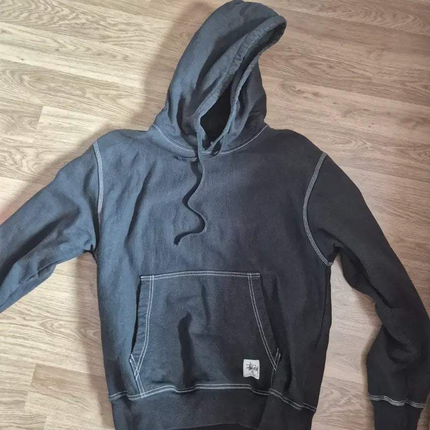 [SOLD OUT] (유일매물) 스투시 콘트라스트 스티치 라벨 후드