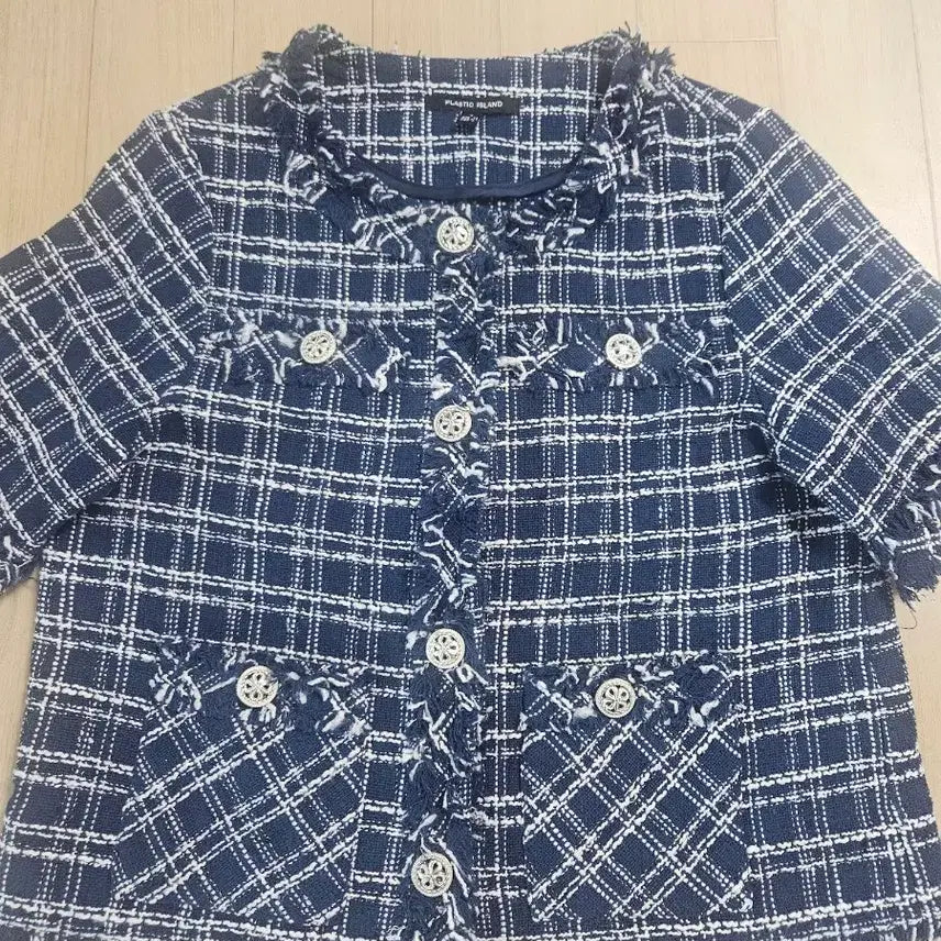 [BUNJANG] Plastic Island Tweed Short Sleeve Jacket S / 플라스틱 아일랜드 트위드 반팔자켓 S