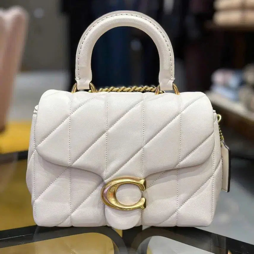 [BUNJANG] Coach Tevi Top Handle Bag with Quilting CCC12 White / 코치 테비 탑 핸들백 위드 퀄팅 CCC12 화이트 새상품
