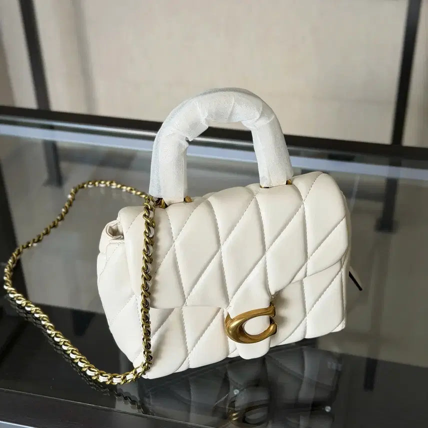 [BUNJANG] Coach Tevi Top Handle Bag with Quilting CCC12 White / 코치 테비 탑 핸들백 위드 퀄팅 CCC12 화이트 새상품