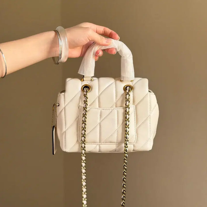 [BUNJANG] Coach Tevi Top Handle Bag with Quilting CCC12 White / 코치 테비 탑 핸들백 위드 퀄팅 CCC12 화이트 새상품