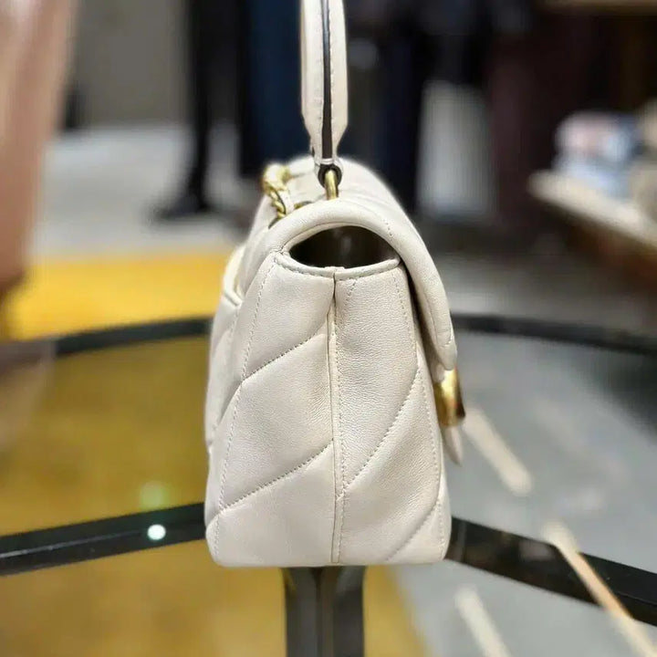 [BUNJANG] Coach Tevi Top Handle Bag with Quilting CCC12 White / 코치 테비 탑 핸들백 위드 퀄팅 CCC12 화이트 새상품