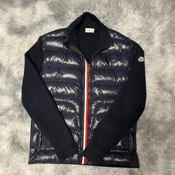 [BUNJANG] Moncler Tri-Stripe Knit Padded Jacket / [XLsize] 몽클레어 삼선 니트패딩