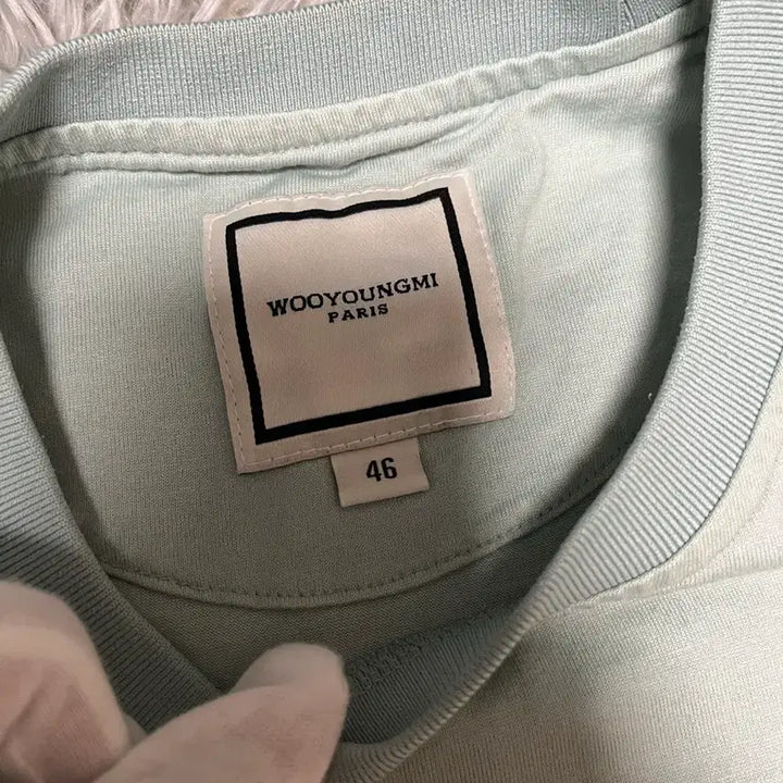 [BUNJANG] Wooyoungmi Back Logo Short Sleeve T-Shirt Mint Size 46 / [23ss/46size] 우영미 백로고 반팔