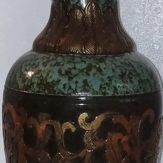 [BUNJANG] Qianlong Period Glazed Celadon Vase with Dragon Motif / 건륭년제 녹유요변 문자도 화병 높이43 지름22 중국도자기 고도자 골통품