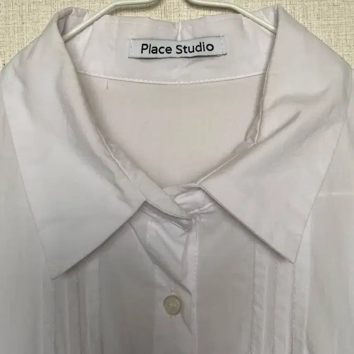 [BUNJANG] Place Studio White Frill Long Shirt Blouse / 플레이스스튜디오 화이트 프릴 롱 셔츠 블라우스