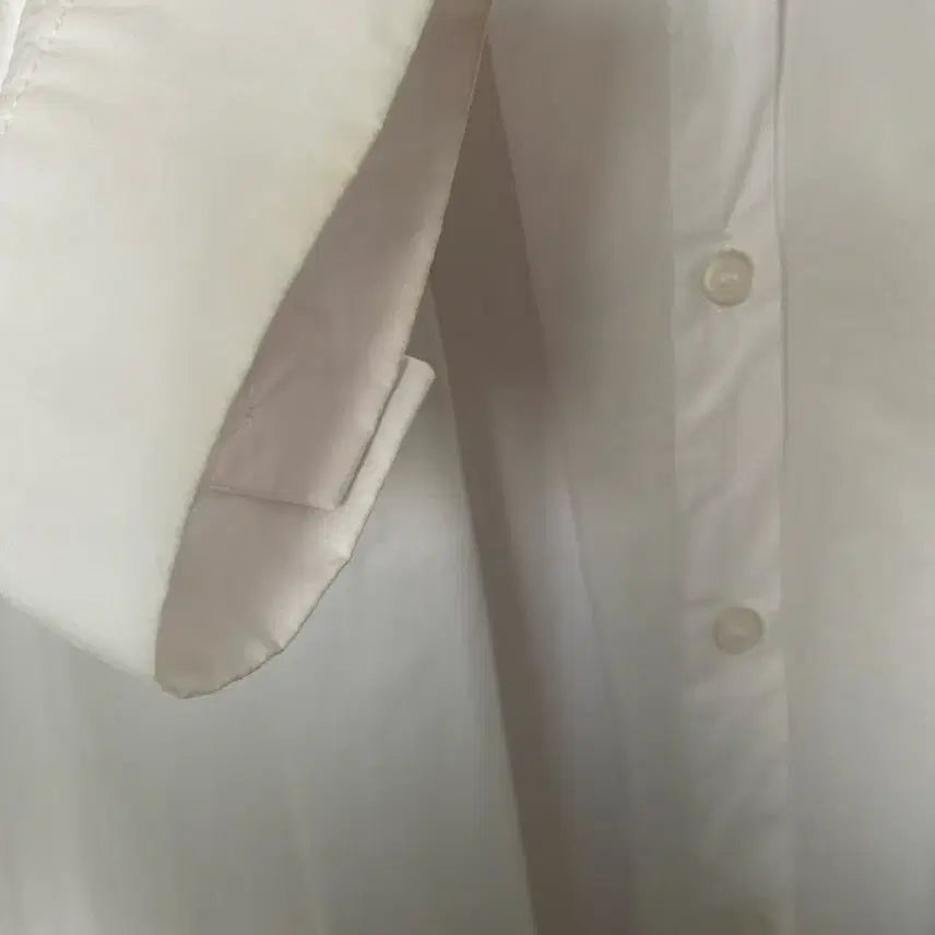 [BUNJANG] Place Studio White Frill Long Shirt Blouse / 플레이스스튜디오 화이트 프릴 롱 셔츠 블라우스