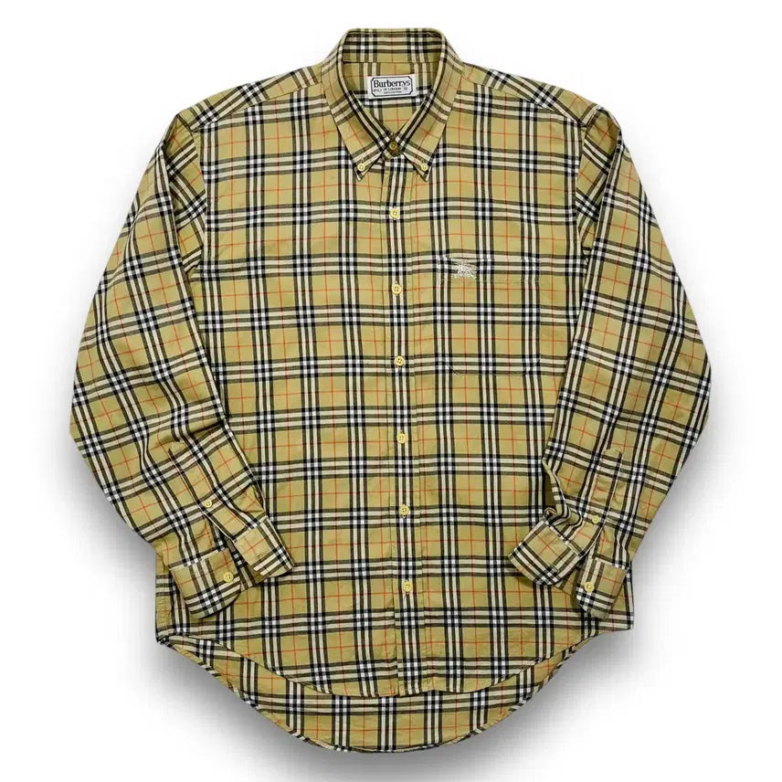 [BUNJANG] Burberry Nova Check Pattern Long Sleeve Shirt / 버버리 노바체크 패턴 구형 빈티지 긴팔 셔츠