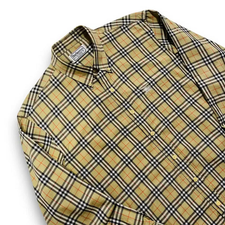 [BUNJANG] Burberry Nova Check Pattern Long Sleeve Shirt / 버버리 노바체크 패턴 구형 빈티지 긴팔 셔츠