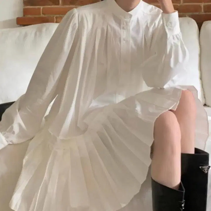 [BUNJANG] Self Wedding Pleated Mini Dress / 셀프웨딩 플리츠 미니 드레스
