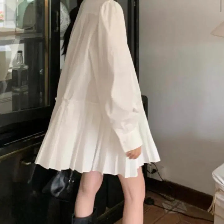 [BUNJANG] Self Wedding Pleated Mini Dress / 셀프웨딩 플리츠 미니 드레스