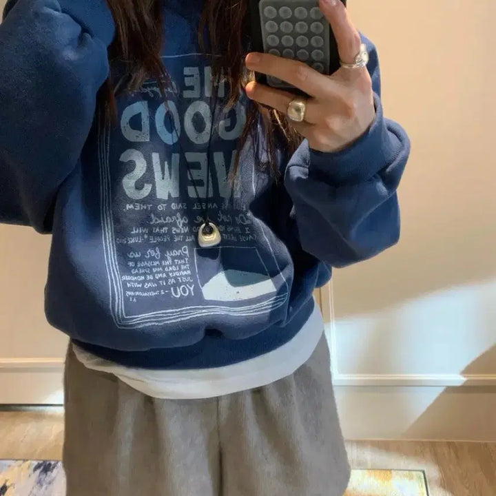 [BUNJANG] Wholesale Tag Navy Sweatshirt / 도매택 네이비 맨투맨