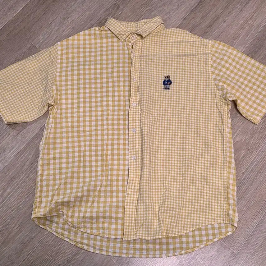 [BUNJANG] Yale Short-Sleeve Checkered Shirt Yellow / 무료배송) 예일 반팔 체크셔츠 옐로우