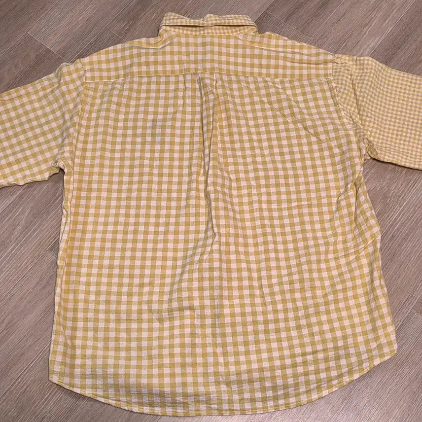 [BUNJANG] Yale Short-Sleeve Checkered Shirt Yellow / 무료배송) 예일 반팔 체크셔츠 옐로우