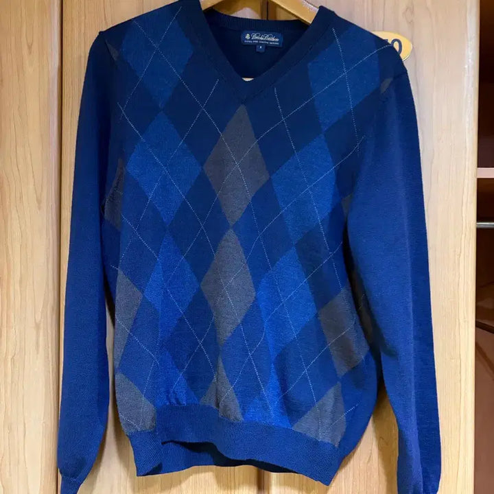 [BUNJANG] Brooks Brothers Argyle Knit Sweater Navy S / 브룩스브라더스 아가일 니트 네이비 s