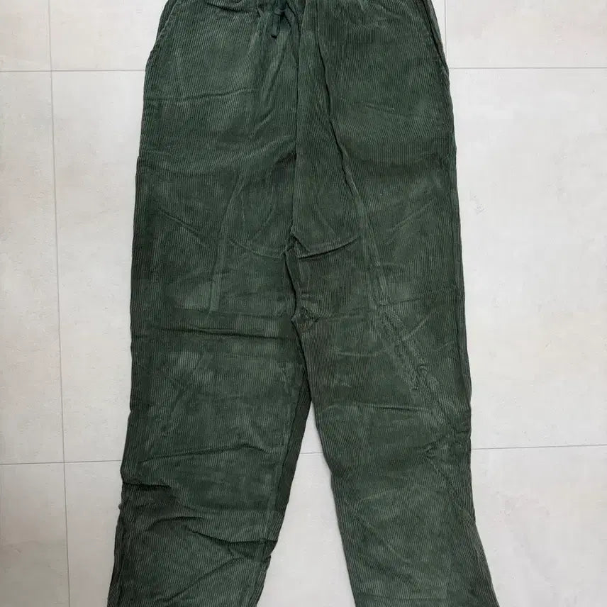 [BUNJANG] Whideout Corduroy Bending Pants - Green / whideout 와이드아웃 코듀로이 밴딩 팬츠 그린