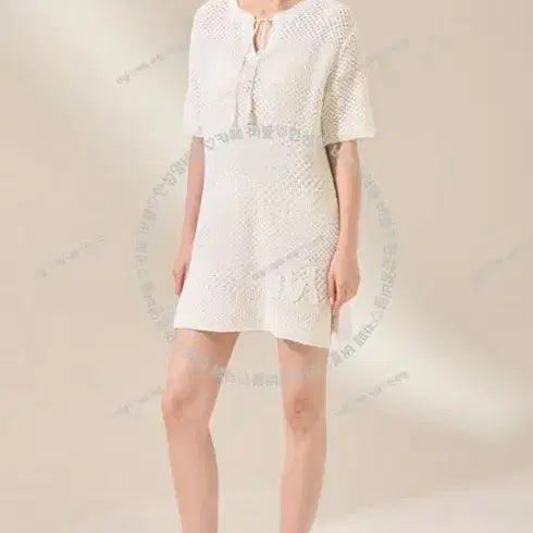 [BUNJANG] Hanseom Mine Knit Midi Dress White / 한섬 마인 뜨개 원피스 화이트 새제품