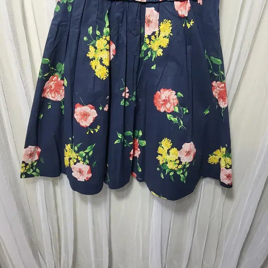 [BUNJANG] SATIN Floral Pattern Midi Dress / 샤틴 SATIN 플라워 패턴 원피스
