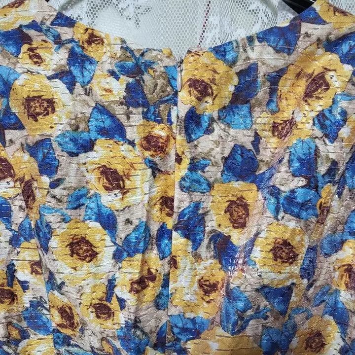 [BUNJANG] Satin Floral Pattern Midi Dress / 샤틴 Satin 플라워 패턴 원피스