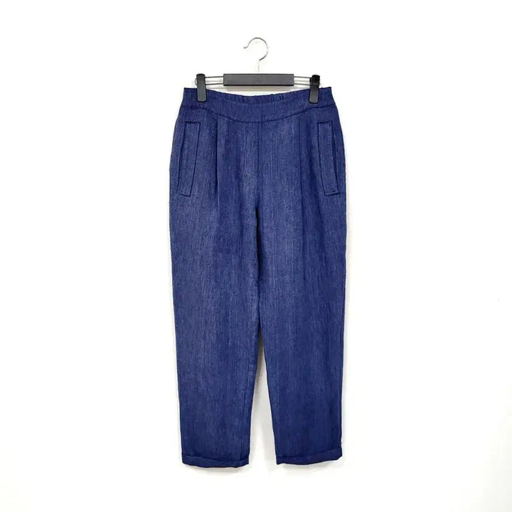 [BUNJANG] Bernice Indigo 100% Linen Half-Elastic Pants / 베르니스 인디고 마100% 반밴딩 팬츠 매장판 Y811