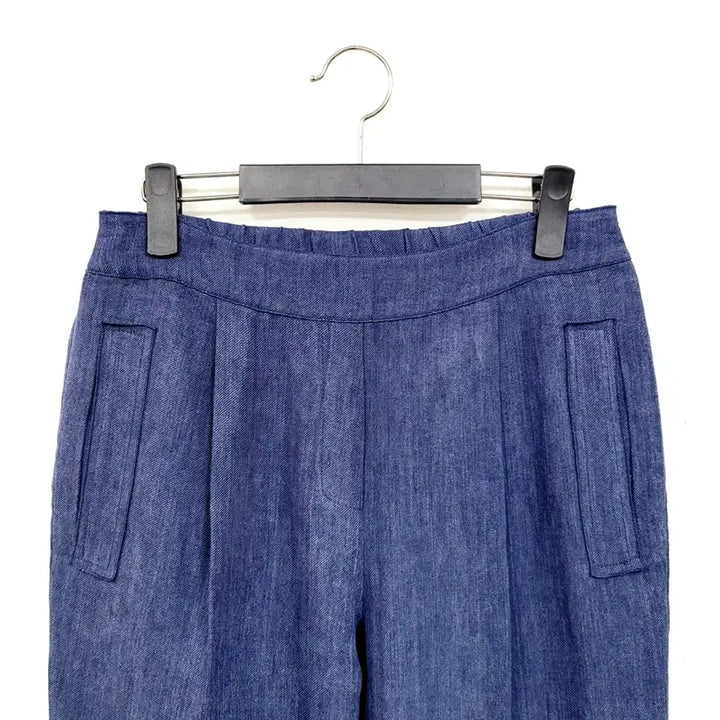 [BUNJANG] Bernice Indigo 100% Linen Half-Elastic Pants / 베르니스 인디고 마100% 반밴딩 팬츠 매장판 Y811