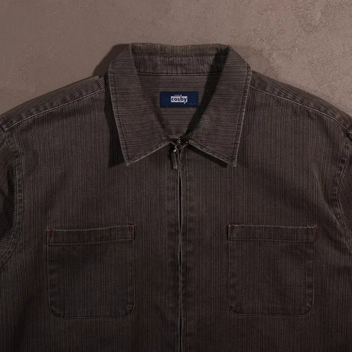 [BUNJANG] Jerry Cosby Black Denim Zip-Up Jacket / 제리 코스비 흑청 집업 데님자켓 C572