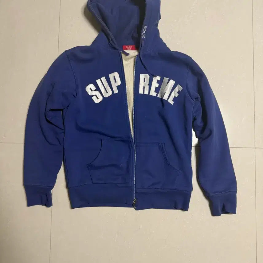 [BUNJANG] Supreme Arc Logo Thermal Hooded Zip-up / 슈프림 2007 fw 아치 로고 써멀 후드집업